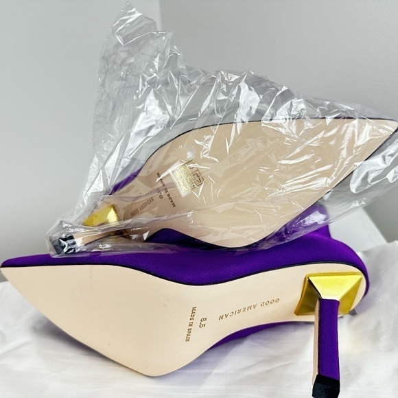 NIB- Good American Ankle Purple Stiletto Heeled Booties GA116SN-X Size 8.5 - Picture 4 of 6